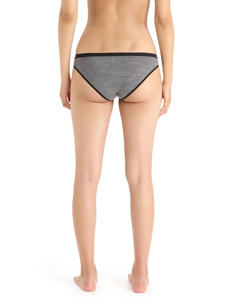 Women's Icebreaker Merino Siren Bikini Briefs One Piece & Sets Gritstone Heather | CA 1207TCEV